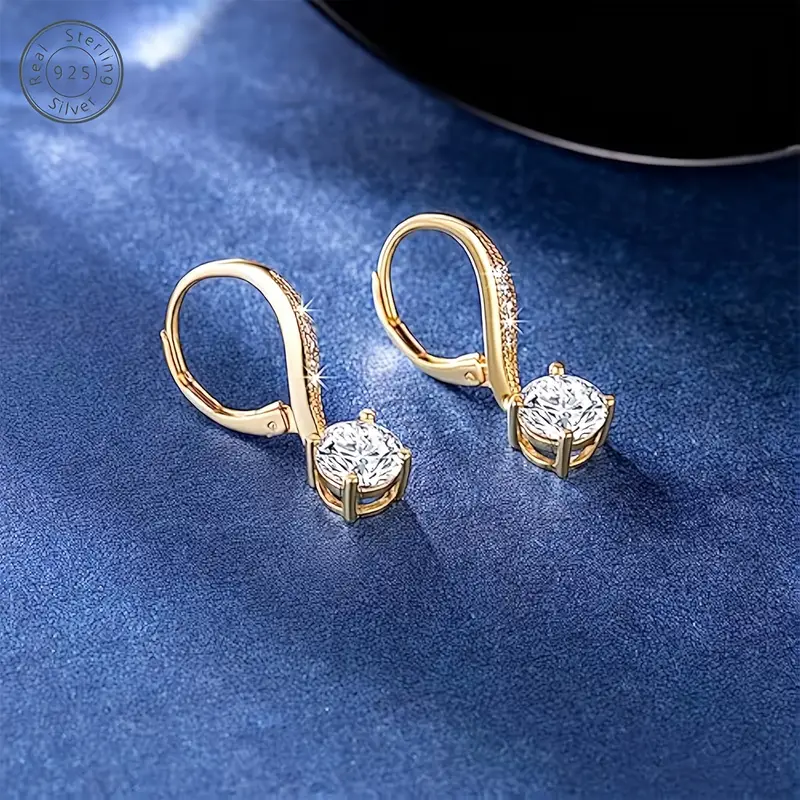 925 Silver, 1.2 Carat Moissanite Ring Pendant Earrings