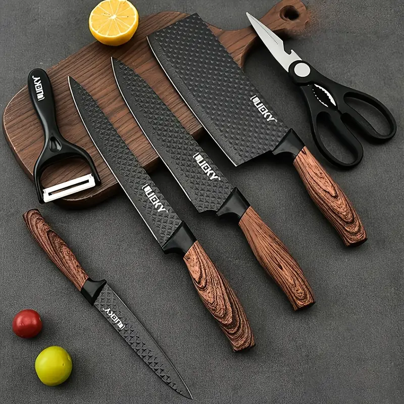 Professional 6pcs High Carbon Stainless Steel Kitchen Knife Set