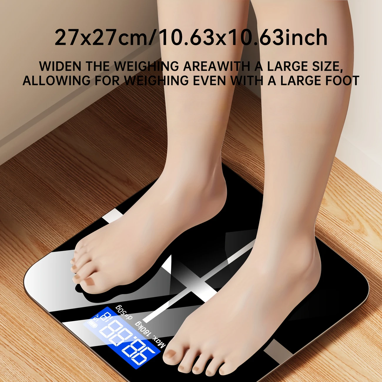 Digital Bathroom Scale with HD LCD Display | 396lb Capacity | KG/LB Switchable - Image 3