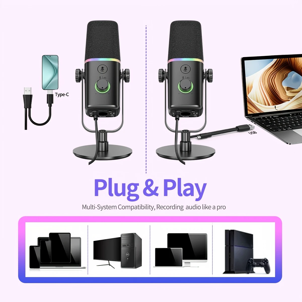 RGB Streaming Mic for PC & Phone - Image 5