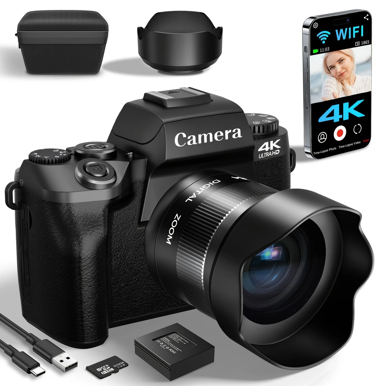 64MP 4K Vlogging Camera