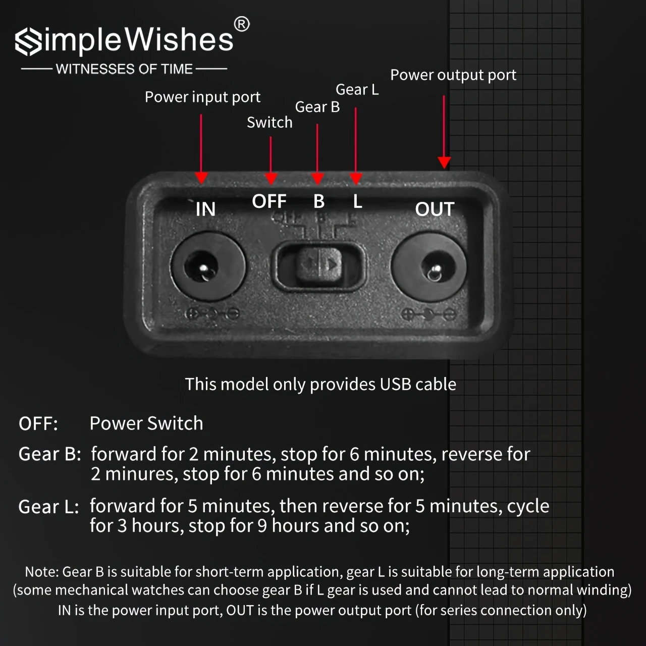 SimpleWishes 1-Slot Automatic Watch Winder – Silent Motor & Carbon Fiber Look - Image 4
