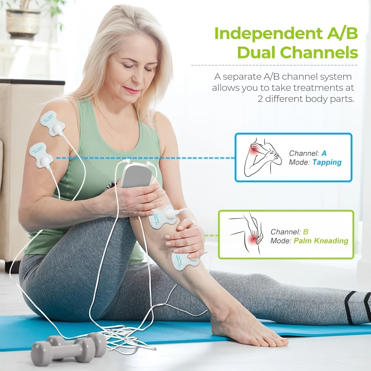 CESLIFF TENS & EMS Massager | Dual Channel Pain Relief with 8 Pads - Image 4