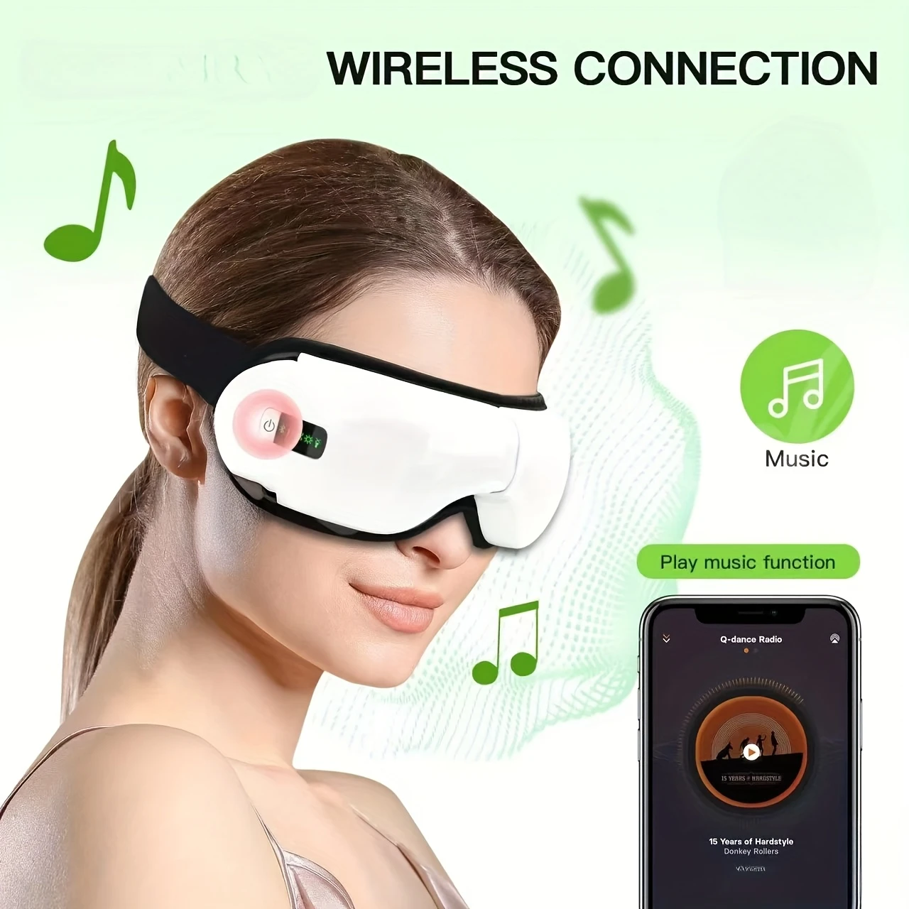 Rechargeable Heated Eye Massager with Music – 5 Modes for Relaxation & Stress Relief - Image 3