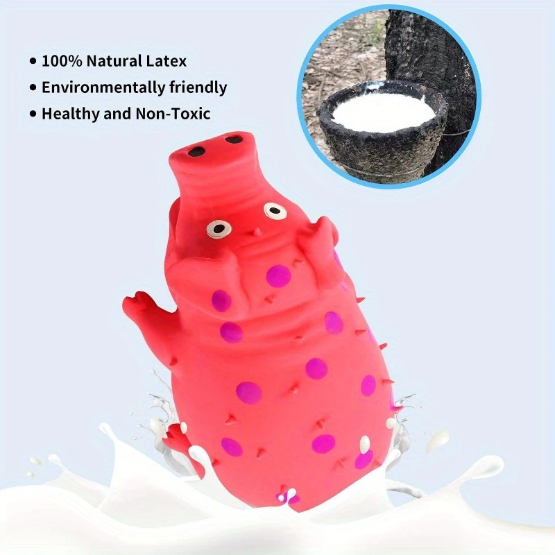 2-Pack Squeaky Pig Dog Toys – Grunting Rubber Chew Fun for All Dog Sizes! - Image 3