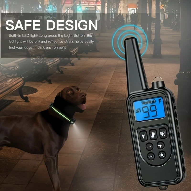 Dog Training Collar with Remote – Beep, Vibration, Shock & LED Light (3000Ft Range) - Image 3