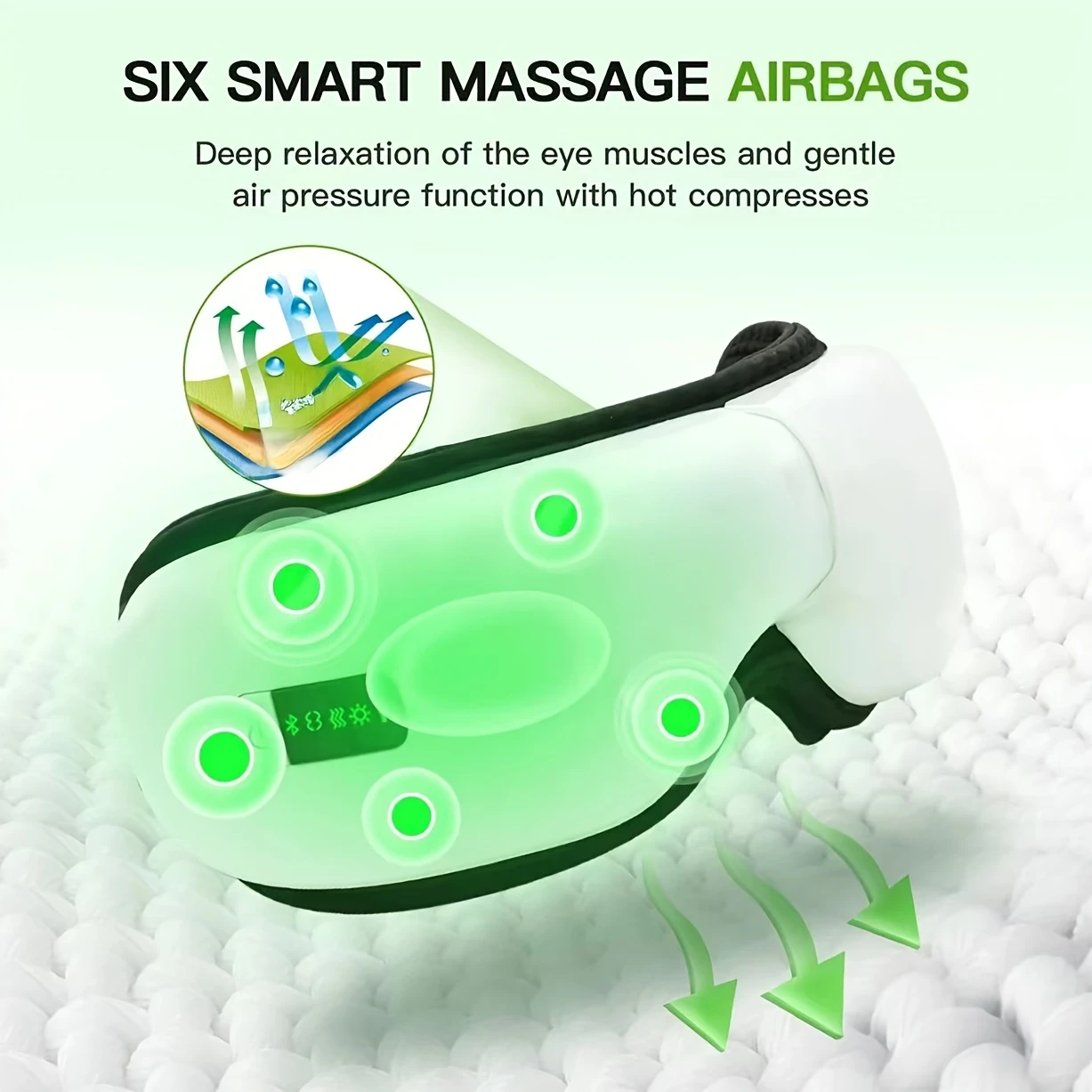 Rechargeable Heated Eye Massager with Music – 5 Modes for Relaxation & Stress Relief - Image 4