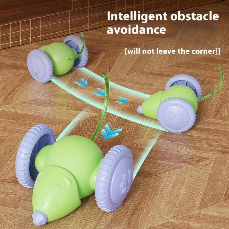 USB Rechargeable Light-Up Mouse Cat Toy – Smart Rolling & Obstacle Avoidance - Image 4